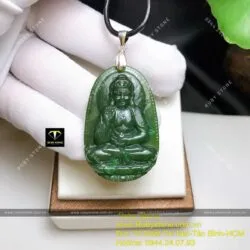 A Di Đà - Phật bản mệnh tuổi Tuất - Hợi ngọc bích, kích thước 42mm - Hình ảnh 5