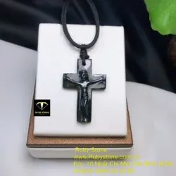 Mặt dây chuyền Thánh giá ngọc Cẩm thạch, kích thước 40mm - Ảnh 6