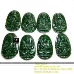 Phật bản mệnh ngọc bích Canada xanh đậm, kích thước 51mm