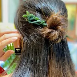 Trâm cài tóc liên hoa ngọc bích chạm tay tinh xảo
