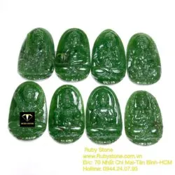Phật bản mệnh ngọc bích Canada xanh lá, kích thước 50mm