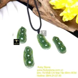 Mặt dây chuyền trái đậu ngọc bích Canada, KT 36,8mm - Ảnh 6