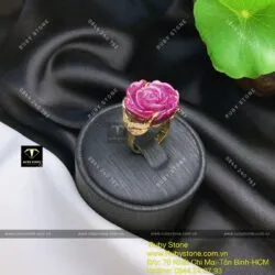 Nhẫn hoa hồng Ruby Nam Phi, vàng 18k - Hình ảnh 3