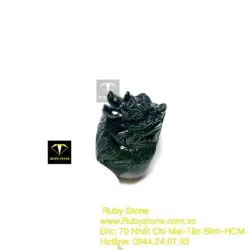 Nhẫn đầu rồng ngọc Cẩm thạch xanh đen - Hình ảnh 3