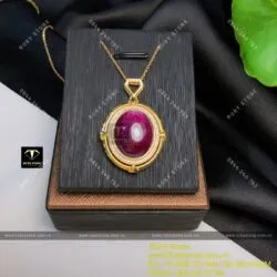 Mặt dây chuyền Ruby Nam Phi, vàng 18k - Hình ảnh 3