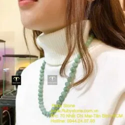 Vòng cổ ngọc Cẩm thạch đậu lý 10 ly - Hình ảnh 4