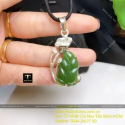 Mặt dây chuyền chiếc lá Ngọc bích, bạc 925 - Hình ảnh 3
