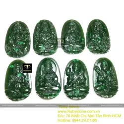 Phật bản mệnh ngọc bích Canada xanh đậm, kích thước 42mm - Hình ảnh 3