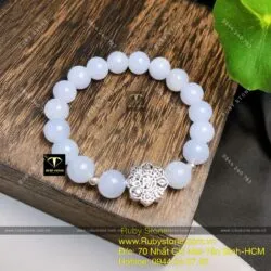 Vòng chuỗi Cẩm thạch tử la lan mix charm bạc - Ảnh 3