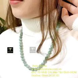 Vòng cổ ngọc Cẩm thạch đậu lý 10 ly - Hình ảnh 2