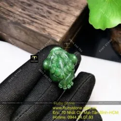 Thiềm thừ ngọc bích Canada chạm tinh xảo, KT 30mm - Hình ảnh 7