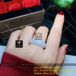 Nhẫn bạch ngọc kính (jadeite A)