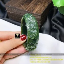 Vòng ngọc bích Canada chạm Hoa mẫu đơn - Ảnh 3