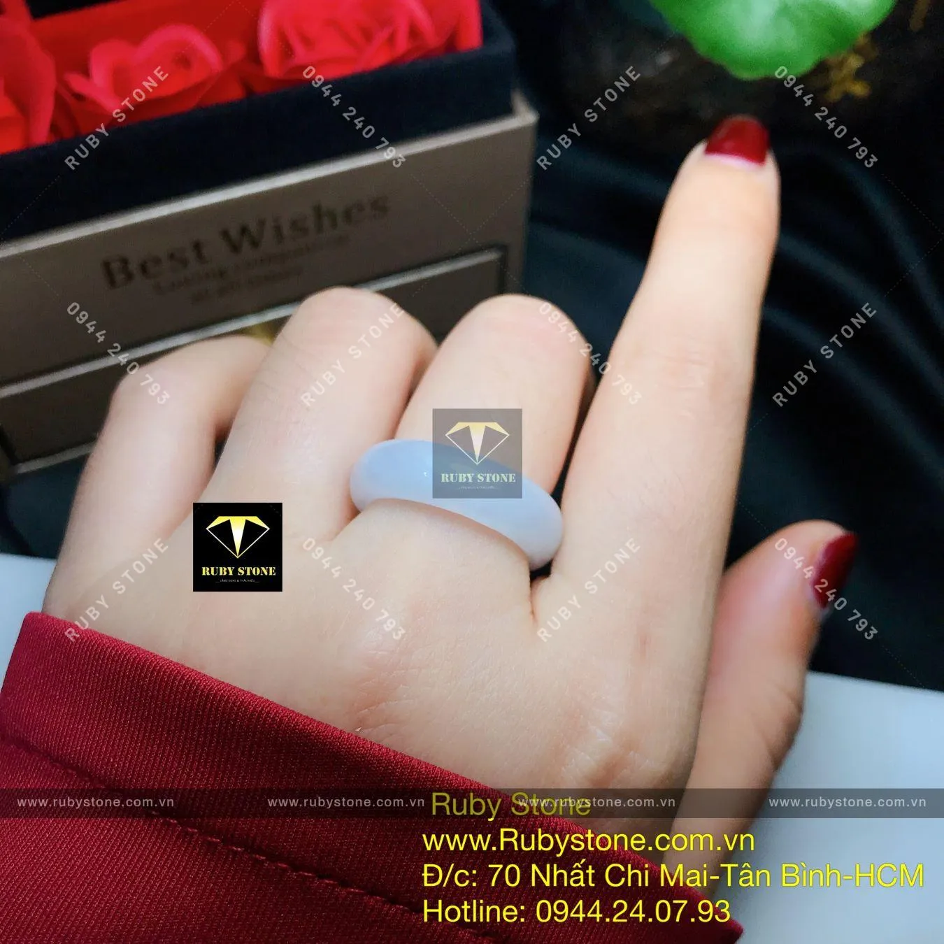 Nhẫn bạch ngọc kính (jadeite A) Nhẫn bạch ngọc kính (jadeite A) - Ảnh 5