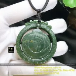 Phật Quan Âm ngọc bích Canada tạc tay tinh xảo, KT 51mm - Ảnh 5