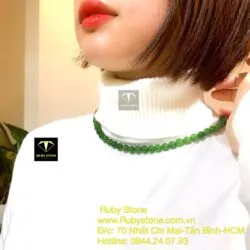 Vòng cổ ngọc bích Canada xanh lá 8 ly (54 hạt) - Ảnh 11