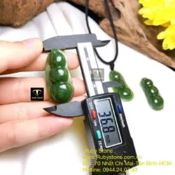 Mặt dây chuyền trái đậu ngọc bích Canada, KT 36,8mm - Ảnh 2