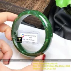 Vòng tay Ngọc bích Canada, bản hẹ bầu 15mm - Ảnh 2