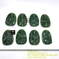 Phật bản mệnh ngọc bích Canada xanh đậm, kích thước 28mm - Hình ảnh 5
