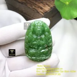Thiên thủ thiên nhãn Bồ Tát - Phật bản mệnh ngọc bích tuổi Tý, KT 50mm - Ảnh 2