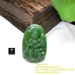 Phổ hiền Bồ Tát - Phật bản mệnh ngọc bích tuổi Thìn - Tỵ, KT 50mm