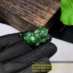 Tỳ hưu ngọc bích Canada xanh đậm, kích thước 31mm - Ảnh 8
