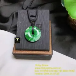 Đồng điếu ngọc Cẩm thạch sơn thuỷ xanh lý - Ảnh 3
