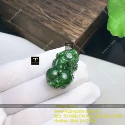 Tỳ hưu ngọc bích Canada xanh đậm, kích thước 31mm - Ảnh 3