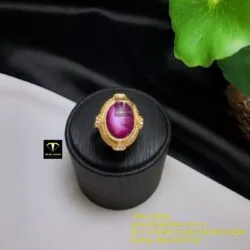 Nhẫn oval Ruby Nam Phi, vàng 18k - Hình ảnh 10