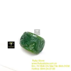 Nhẫn song Long chầu nguyệt ngọc bích Canada, bản 18mm - Ảnh 6
