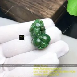 Tỳ hưu ngọc bích Canada xanh đậm, kích thước 31mm - Ảnh 2