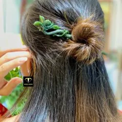 Trâm cài tóc liên hoa ngọc bích chạm tay tinh xảo