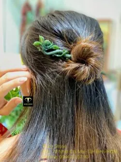 Trâm cài tóc liên hoa ngọc bích chạm tay tinh xảo - Ảnh 14