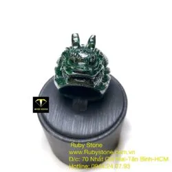 Nhẫn đầu rồng ngọc Cẩm thạch sơn thuỷ xanh đen - Hình ảnh 9