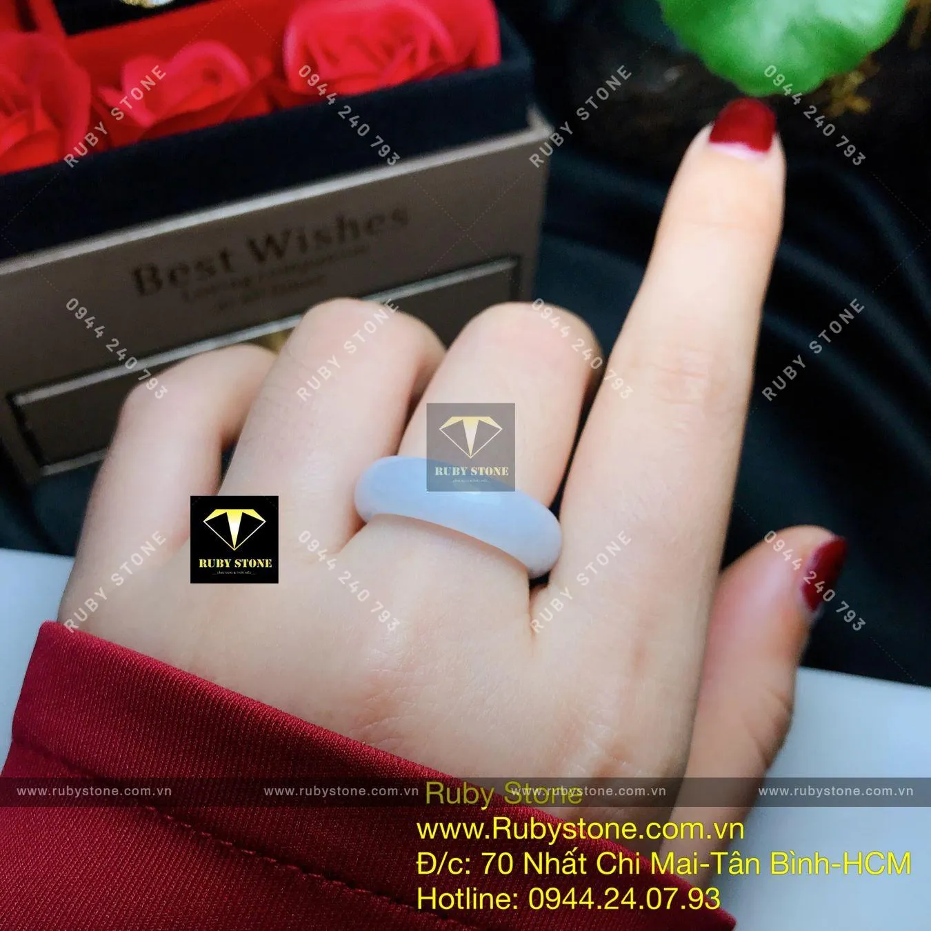 Nhẫn bạch ngọc kính (jadeite A) Nhẫn bạch ngọc kính (jadeite A) - Ảnh 6