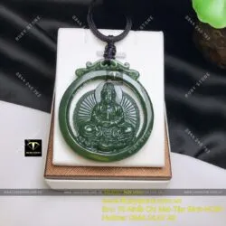 Phật Quan Âm ngọc bích Canada tạc tay tinh xảo, KT 51mm - Ảnh 9