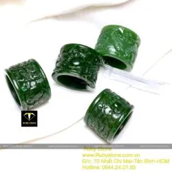 Nhẫn càn long Ngọc bích Canada chạm rồng - Ảnh 2
