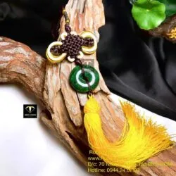 Móc treo xe đồng điếu bình an ngọc bích Canada Móc treo xe đồng điếu bình an ngọc bích Canada