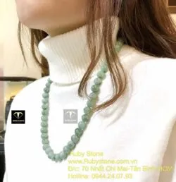 Vòng cổ ngọc Cẩm thạch đậu lý 10 ly - Hình ảnh 3