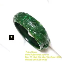 Vòng tay ngọc bích Canada chạm Long - Phụng - Hình ảnh 6