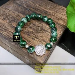 Vòng chuỗi Cẩm thạch sơn thuỷ Myanmar mix charm bạc - Ảnh 6