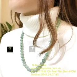 Vòng cổ ngọc Cẩm thạch đậu lý 10 ly
