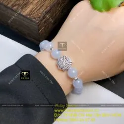 Vòng chuỗi Cẩm thạch tử la lan mix charm bạc - Ảnh 7
