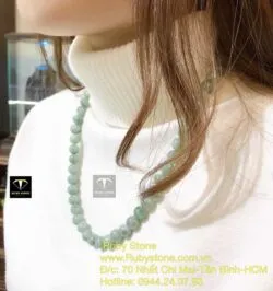 Vòng cổ ngọc Cẩm thạch đậu lý 10 ly - Hình ảnh 10