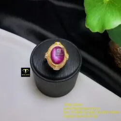 Nhẫn oval Ruby Nam Phi, vàng 18k - Hình ảnh 12