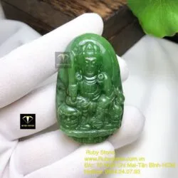 Văn thù Bồ Tát - Phật bản mệnh ngọc bích tuổi Mão, KT 50mm - Ảnh 2