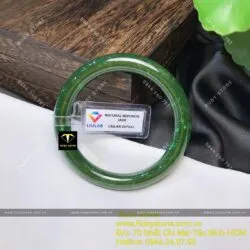 Vòng tay Ngọc bích bản tròn xanh lý - Ảnh 3