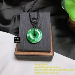Đồng điếu ngọc Cẩm thạch sơn thuỷ xanh lý - Ảnh 4