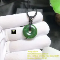 Đồng điếu ngọc bích Canada xanh đậm, kích thước 22mm