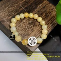 Vòng ngọc Cẩm thạch huyết mix charm bạc - Hình ảnh 5